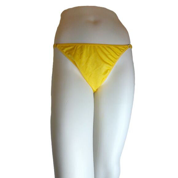 Vintage Vanity Fair Yellow String Bikini Hi Leg Panty Size 8 SET OF 2 New - Picture 1 of 10